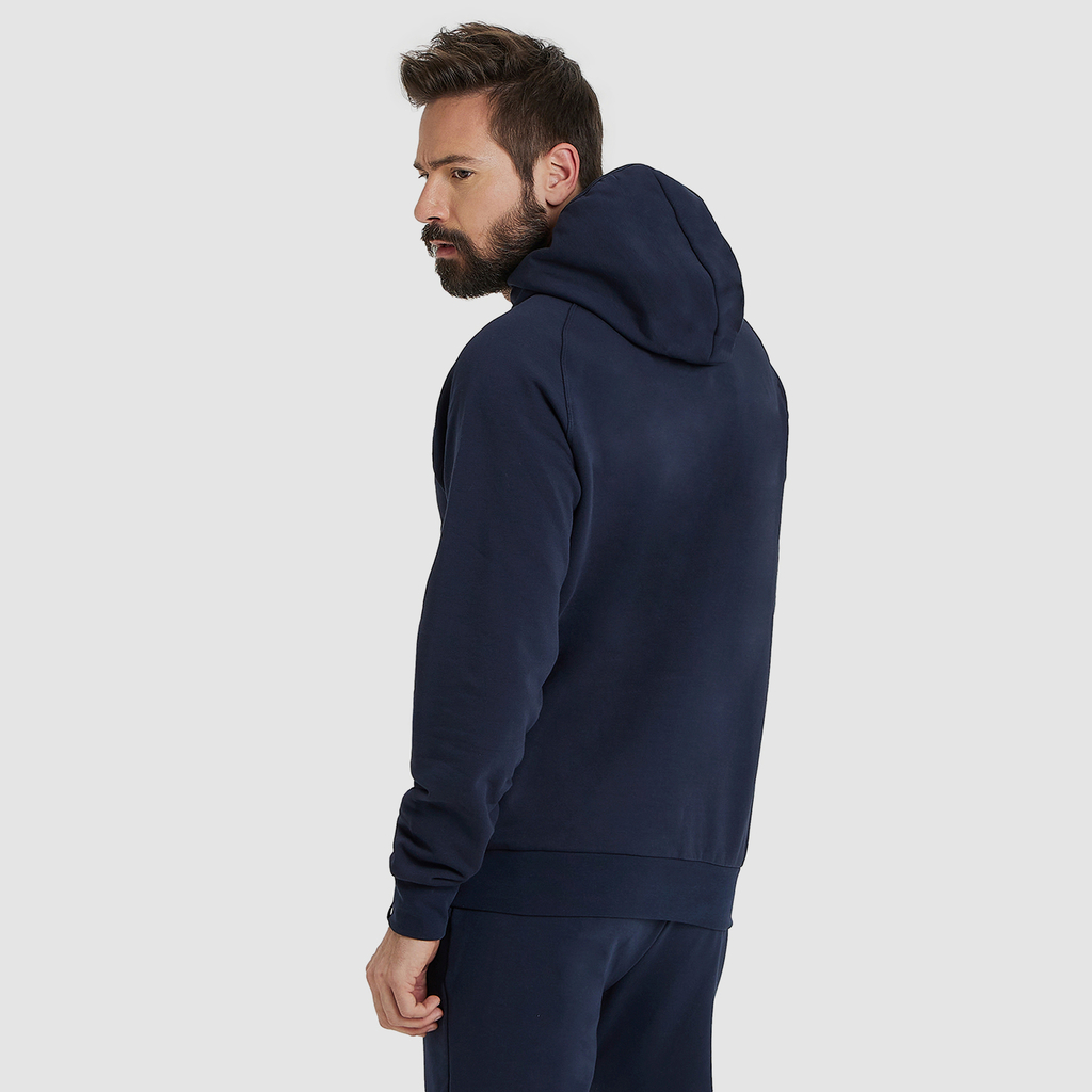 Team Hooded Sweat Panel navy model_bild_back_brandshop