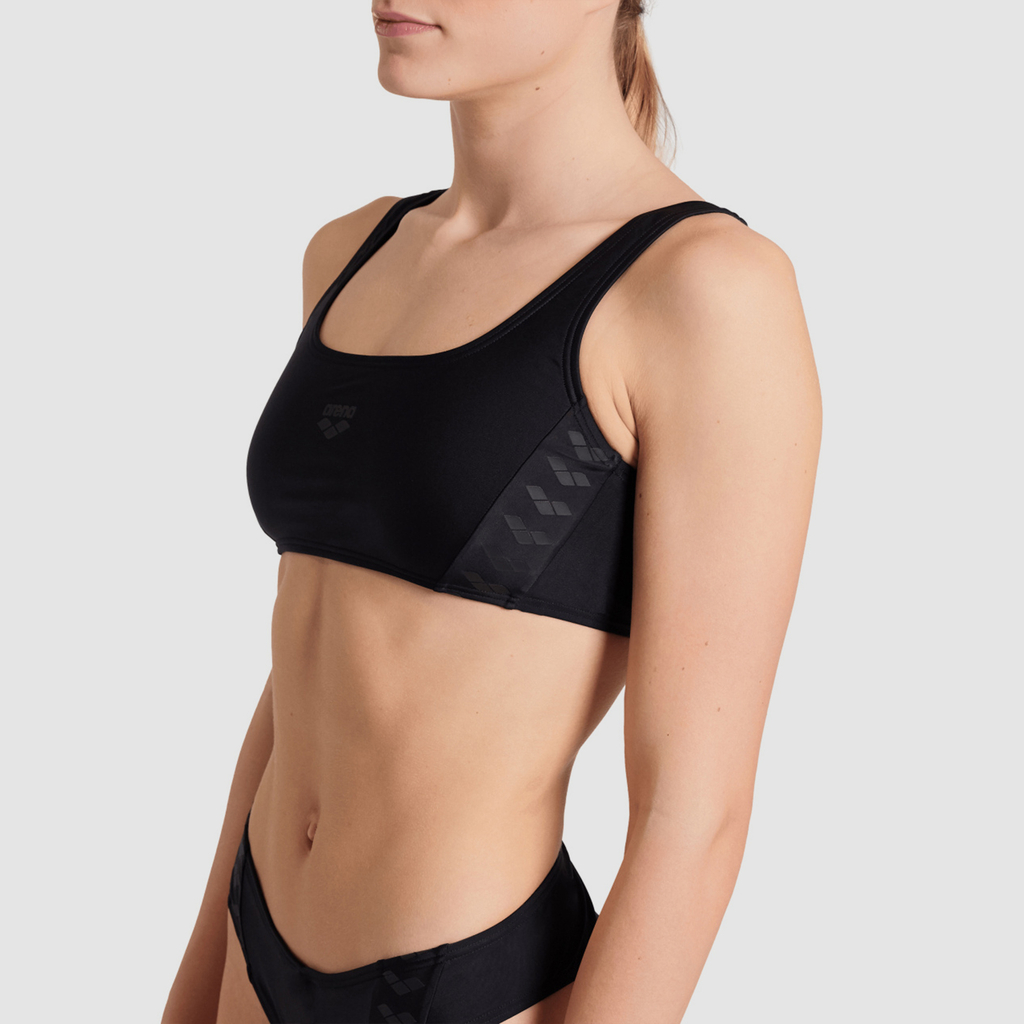 Arena W Arena Team Stripe Bikini Bralette Bikini Set in SCHWARZ