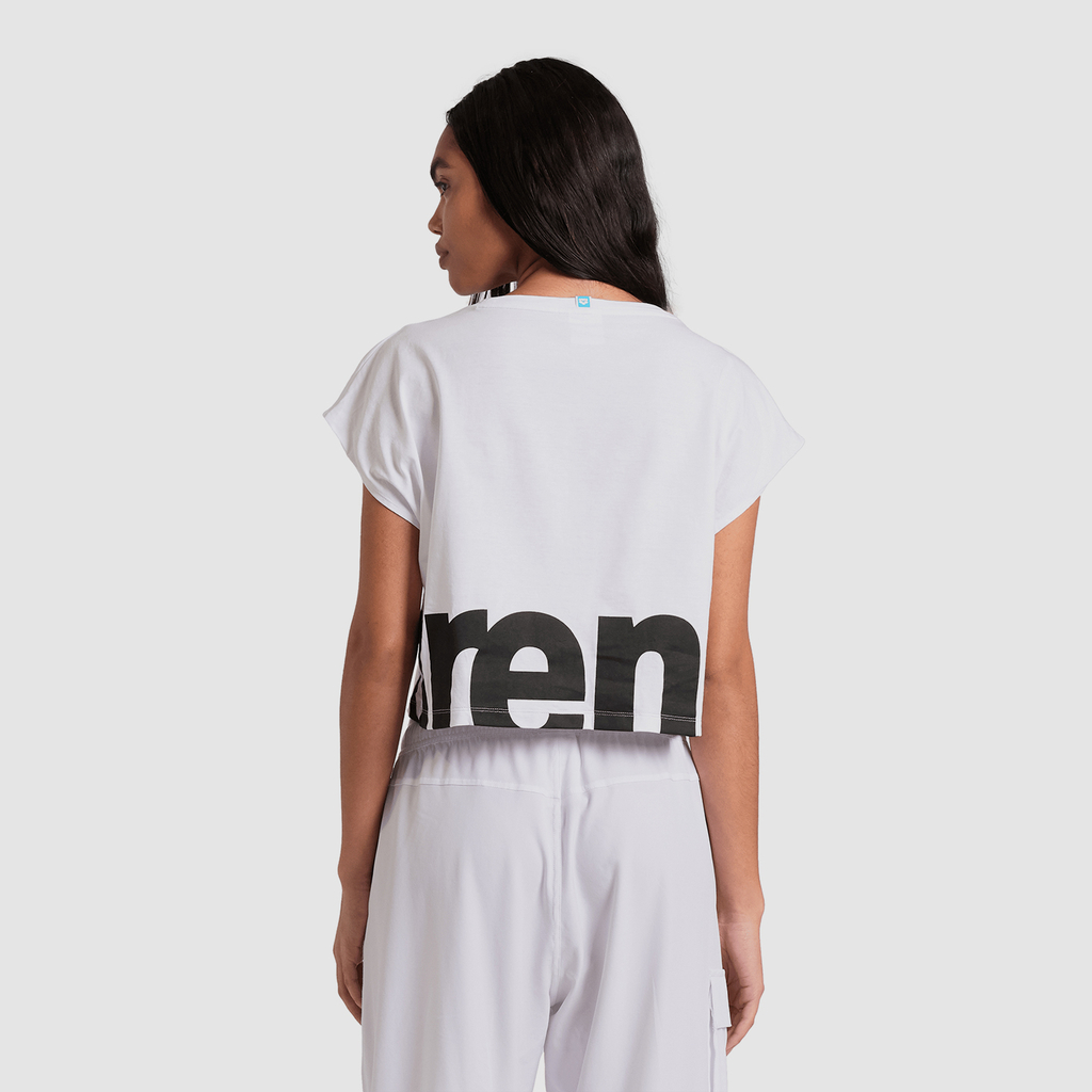 W Arena Logo Crop Tee T-Shirt white/black rueckseite_bild_brandshop