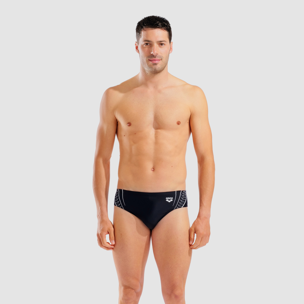 Arena M Arena Double Graphic Swim Briefs Swim Slip in SCHWARZ