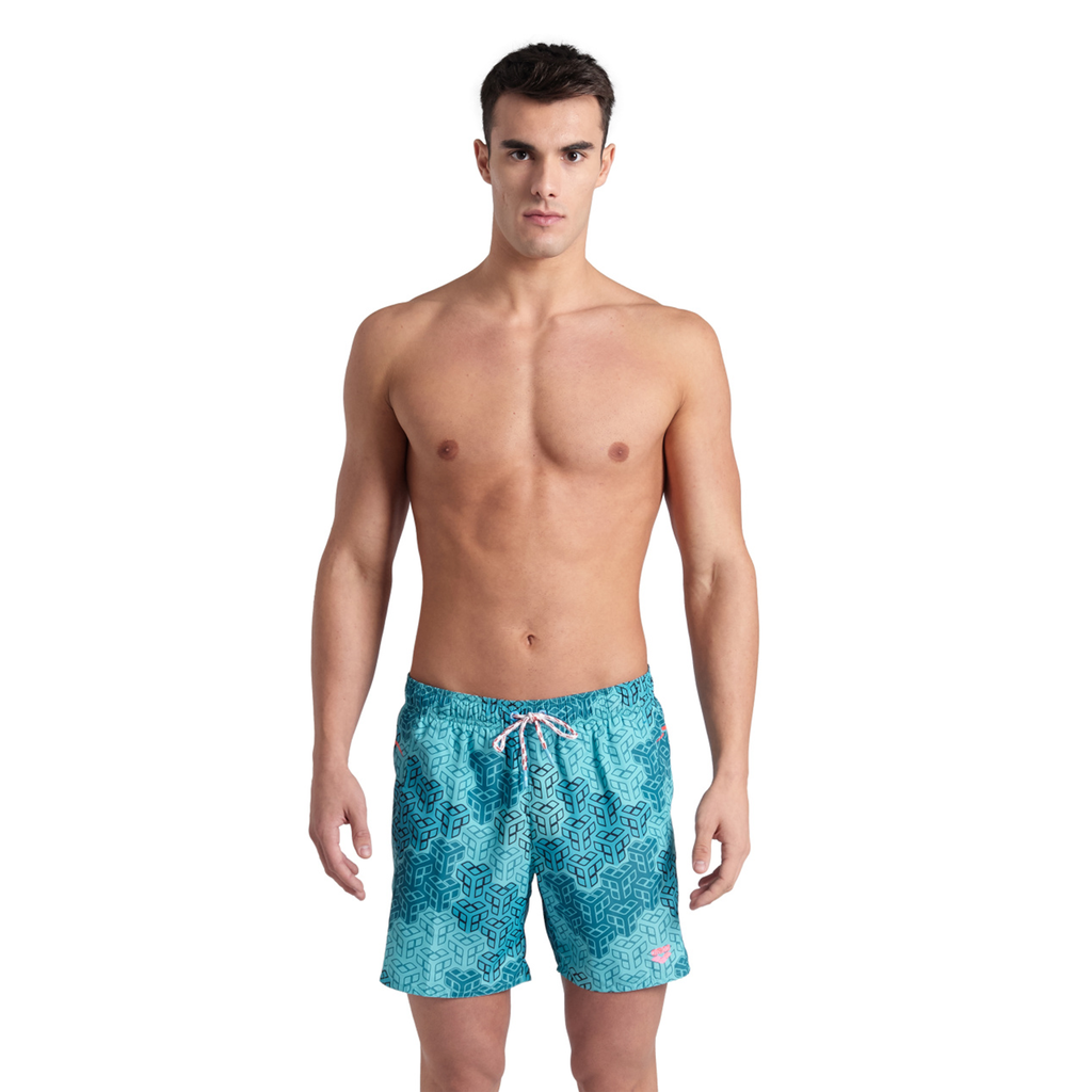 M Beach Boxer Allover Printed Pro_File Beach Short water multi/fluo red model_bild_brandshop