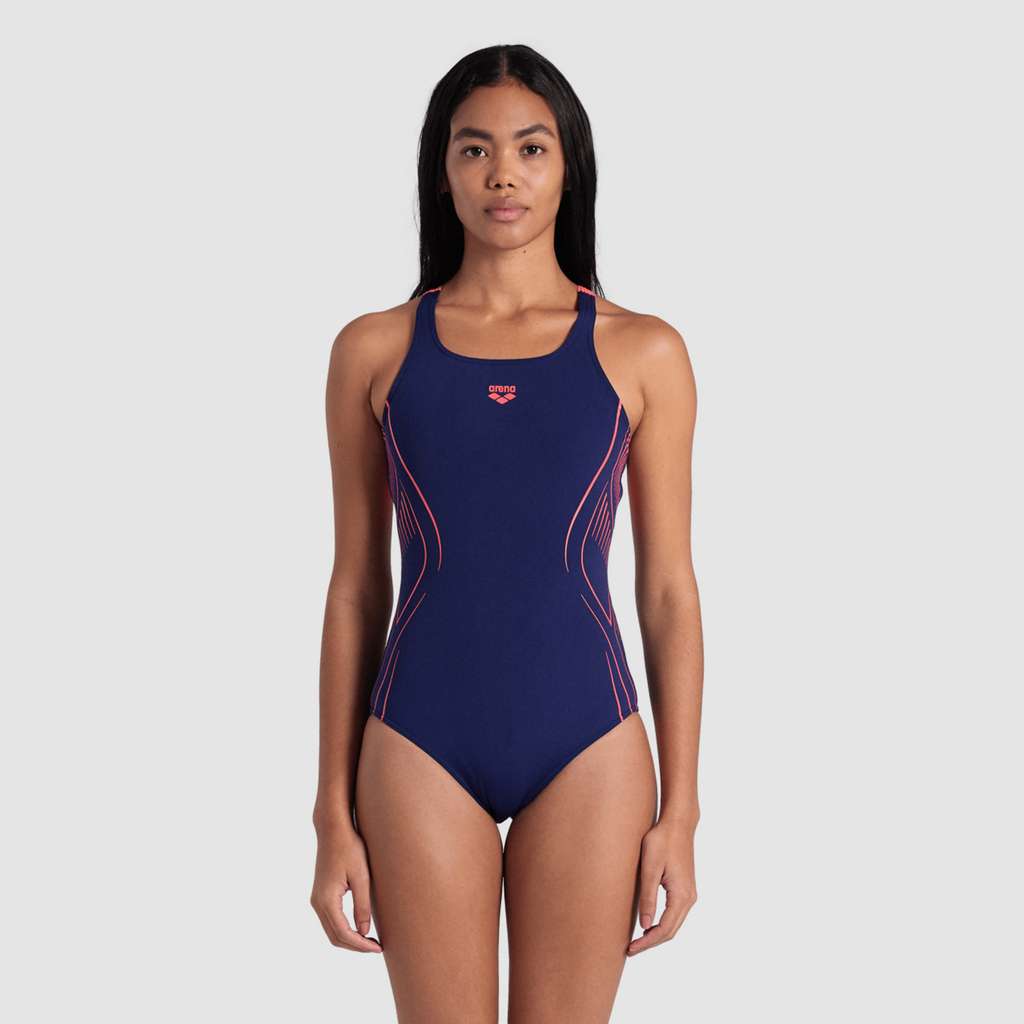 W Arena Reflecting Swimsuit Swim Pro Back Lb Badeanzug navy/bright coral Hauptbild_brandshop