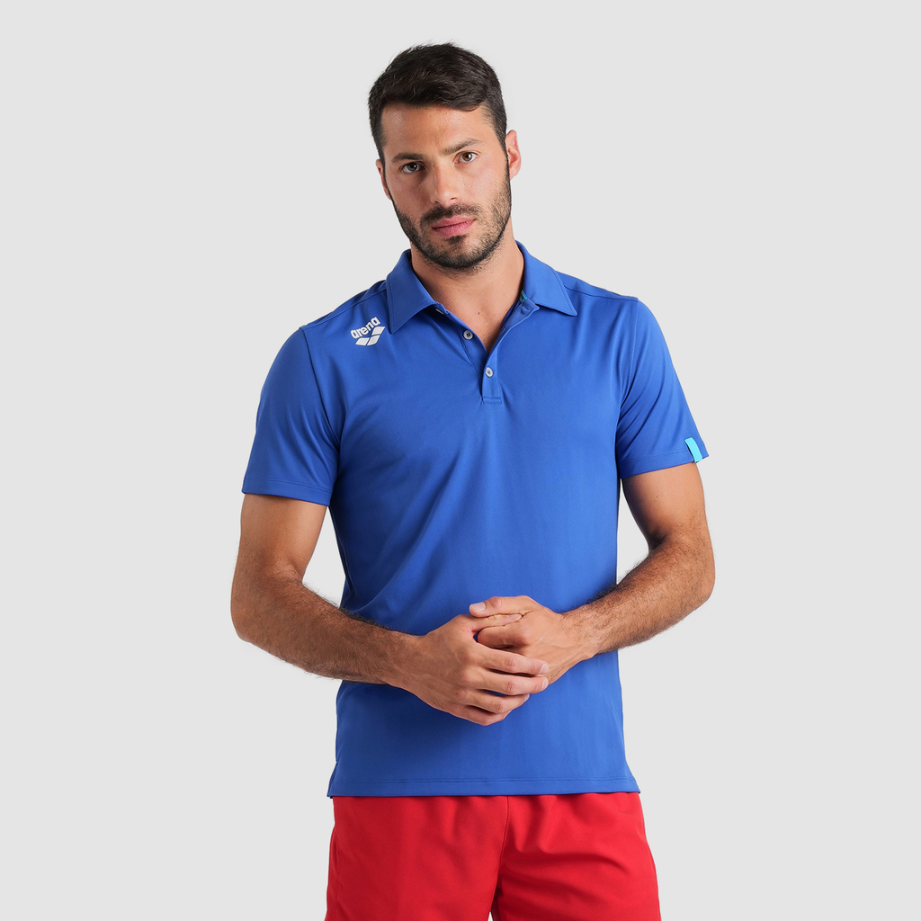 Team Poloshirt Solid royal model_bild_brandshop