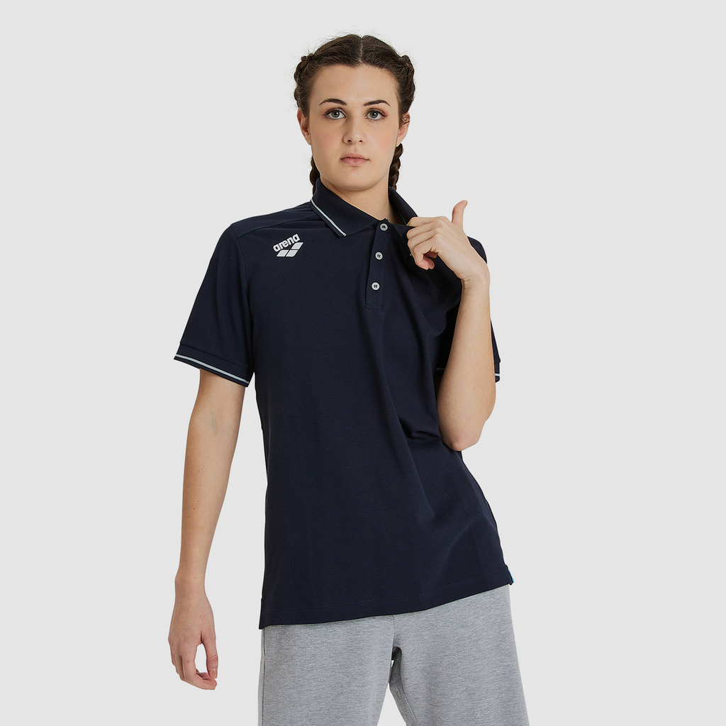 Arena Team Poloshirt Solid Cotton in BLAU