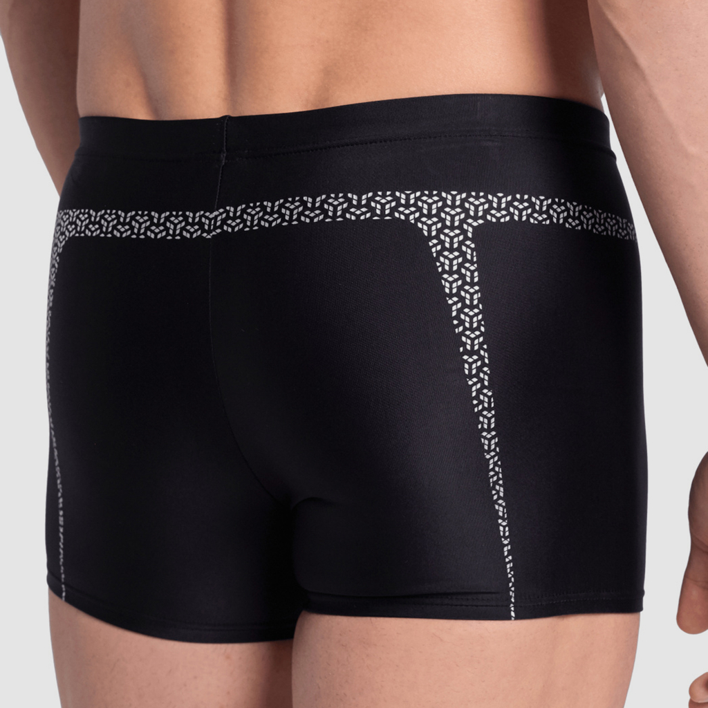 Arena M Arena Pro_File Swim Short Graphic Swim Short in SCHWARZ