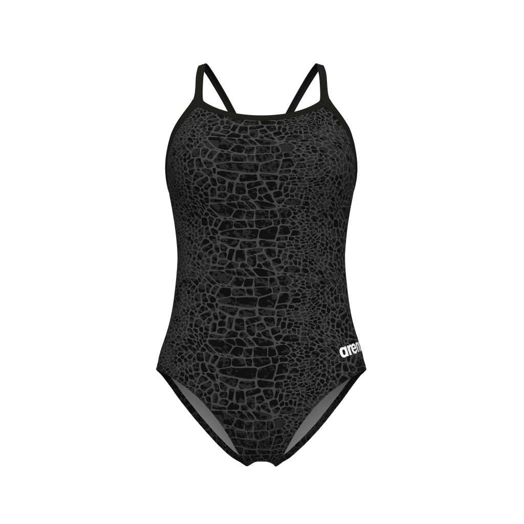 Arena W Arena Snakeskin Swimsuit Lightdrop Back Badeanzug in SCHWARZ