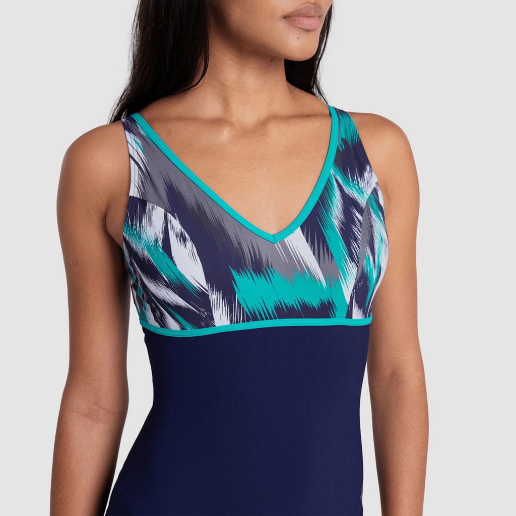 Arena W Bodylift Swimsuit Jennifer Wing Back C Cup Figurformender Badeanzug in BLAU