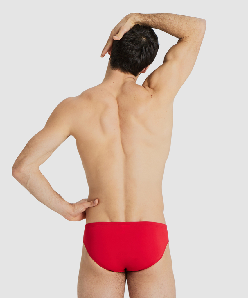 M Team Swim Briefs Solid Swim Slip red/white model_bild_back_brandshop