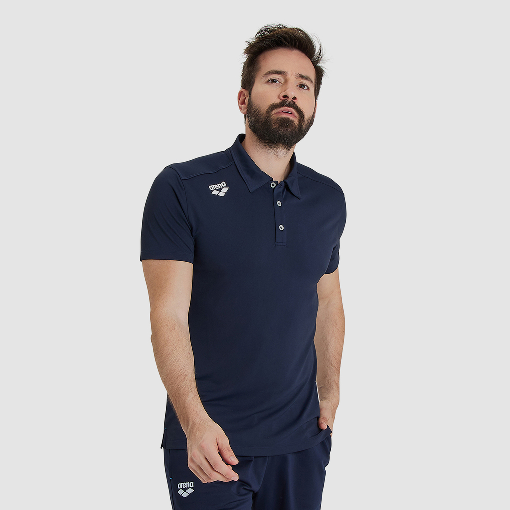 Team Poloshirt Solid navy model_bild_brandshop