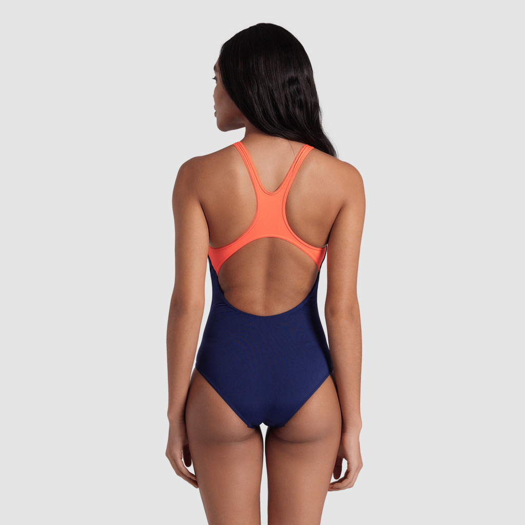 W Arena Reflecting Swimsuit Swim Pro Back Lb Badeanzug navy/bright coral model_bild_back_brandshop