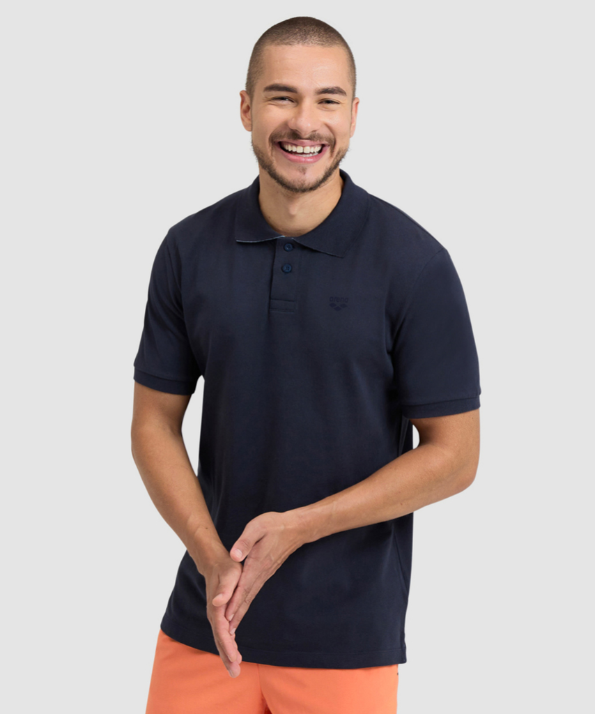 Poloshirt Solid Cotton Piquet navy/aqua model_bild_brandshop