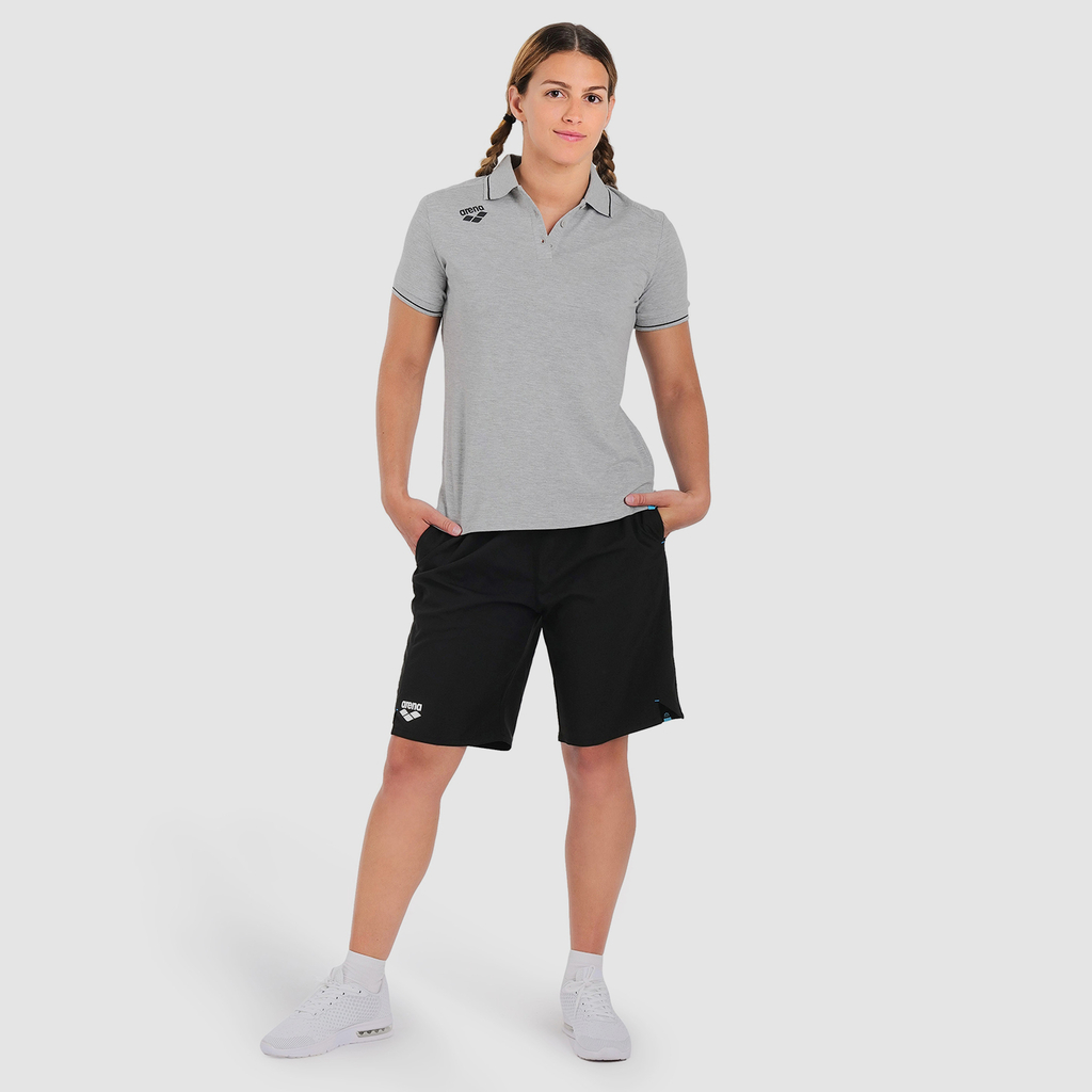 Arena Team Poloshirt Solid Cotton in GRAU