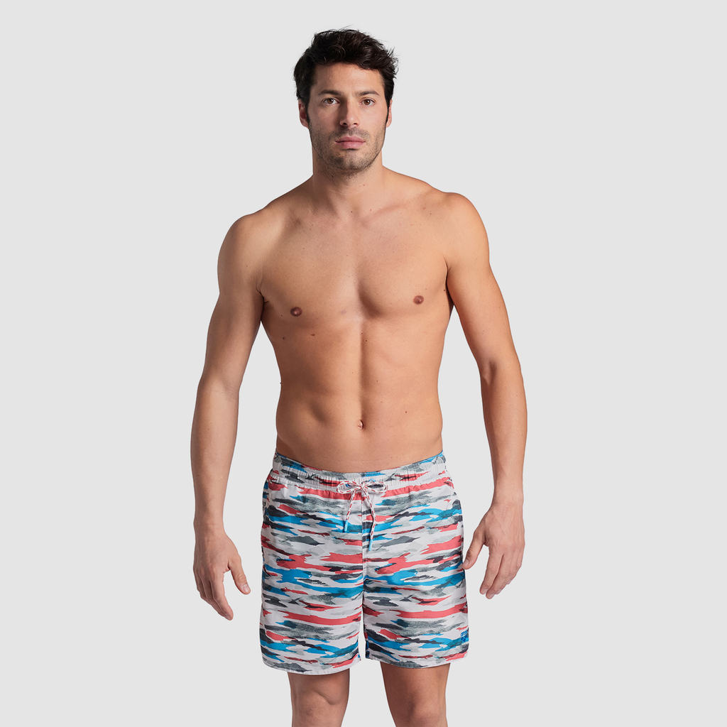 M Beach Boxer Allover Beach Short white/turquoise multi Hauptbild_brandshop