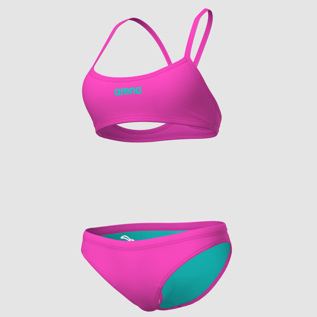 Arena W Arena Bikini Bandeau Solid Bikini Set in PINK