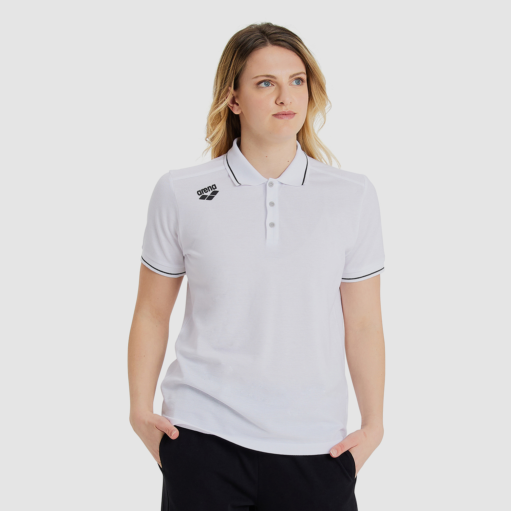 Arena Team Poloshirt Solid Cotton in WEISS