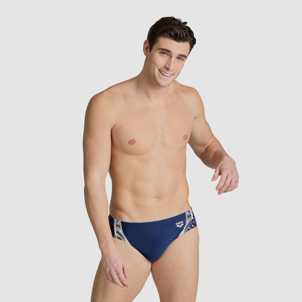 M Swim Briefs Graphic Swim Slip navy/white Hauptbild_brandshop