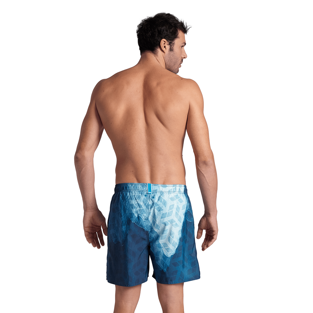 M Beach Boxer Placed Beach Short white/water/monogram model_bild_back_brandshop