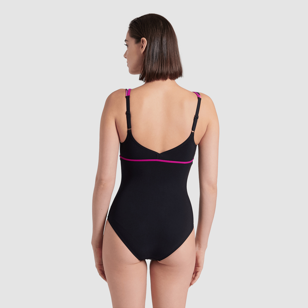 W Bodylift Swimsuit Jennifer Wing Back C Cup Figurformender Badeanzug black multi/black/grape violet rueckseite_bild_brandshop