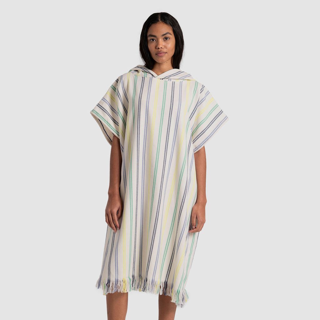 Hooded Changing Poncho Bademantel butter/soft green Hauptbild_brandshop