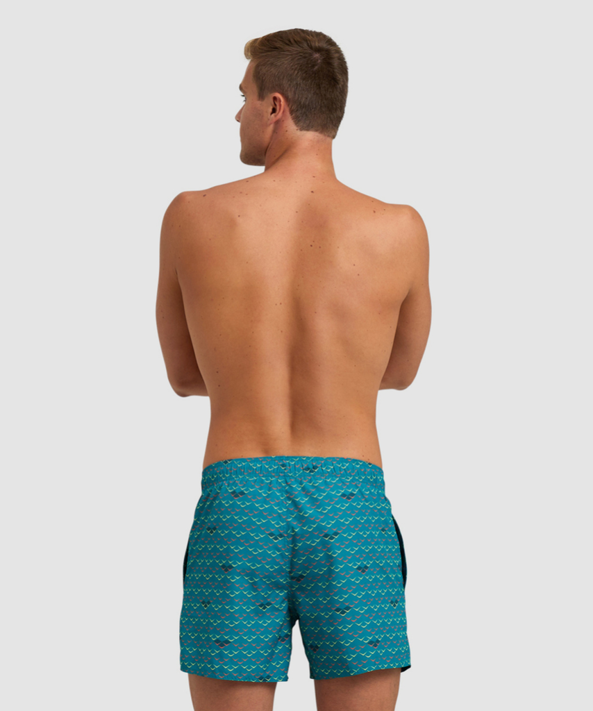 Beach Short Allover II green lake logo model_bild_back_brandshop