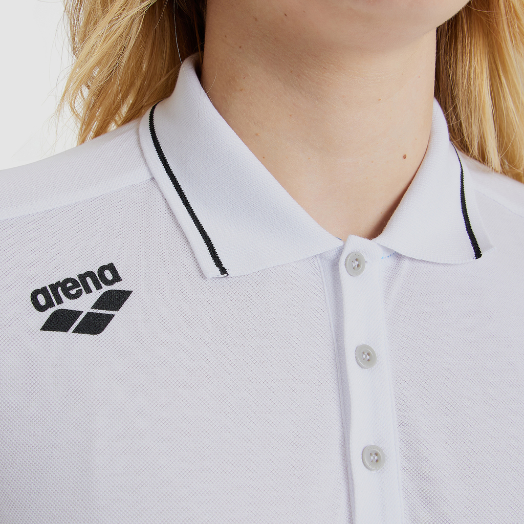 Arena Team Poloshirt Solid Cotton in WEISS