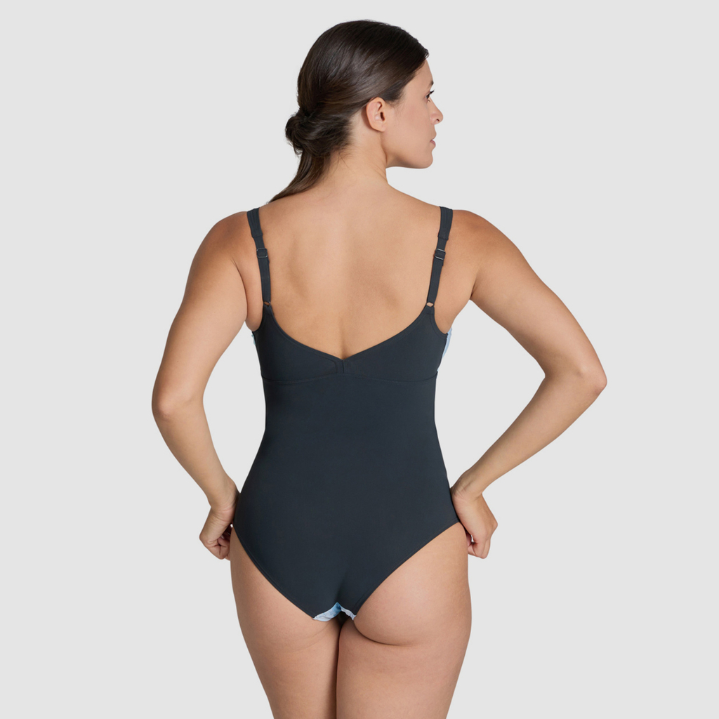 Bodylift Simona Swimsuit Wing Back Cup Badeanzug night grey/white multi model_bild_back_brandshop