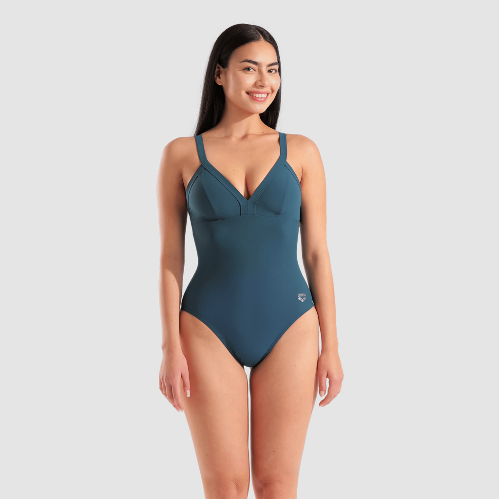 Arena W Arena Swimsuit Lara Soft Curve Back C Cup Figurformender Badeanzug in GRÜN