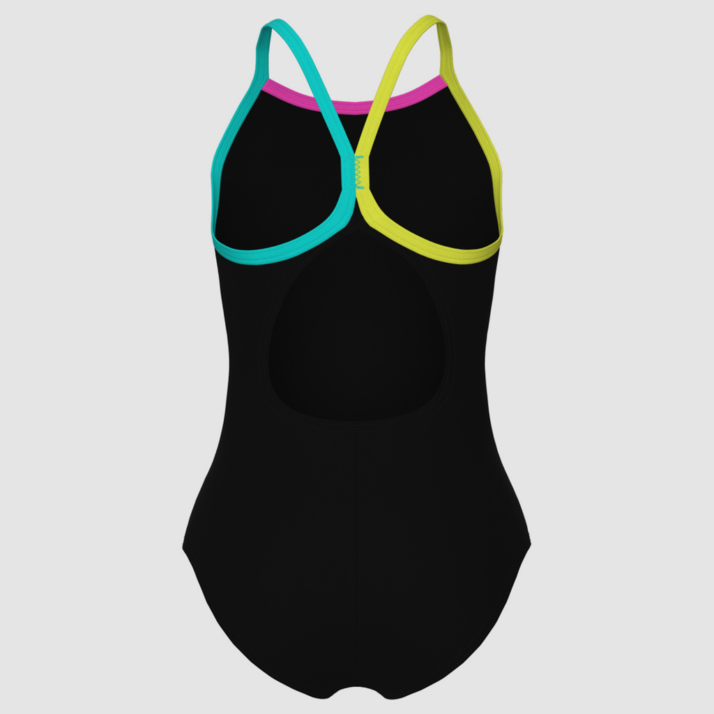 Arena Swimsuit Light Drop Solid Badeanzug black/soft green/water/freak rose rueckseite_bild_brandshop