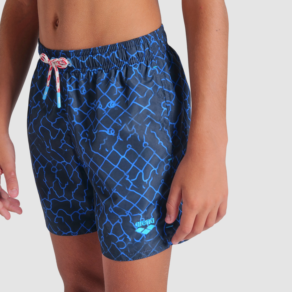 Arena B Beach Boxer Allover Beach Short in BLAU