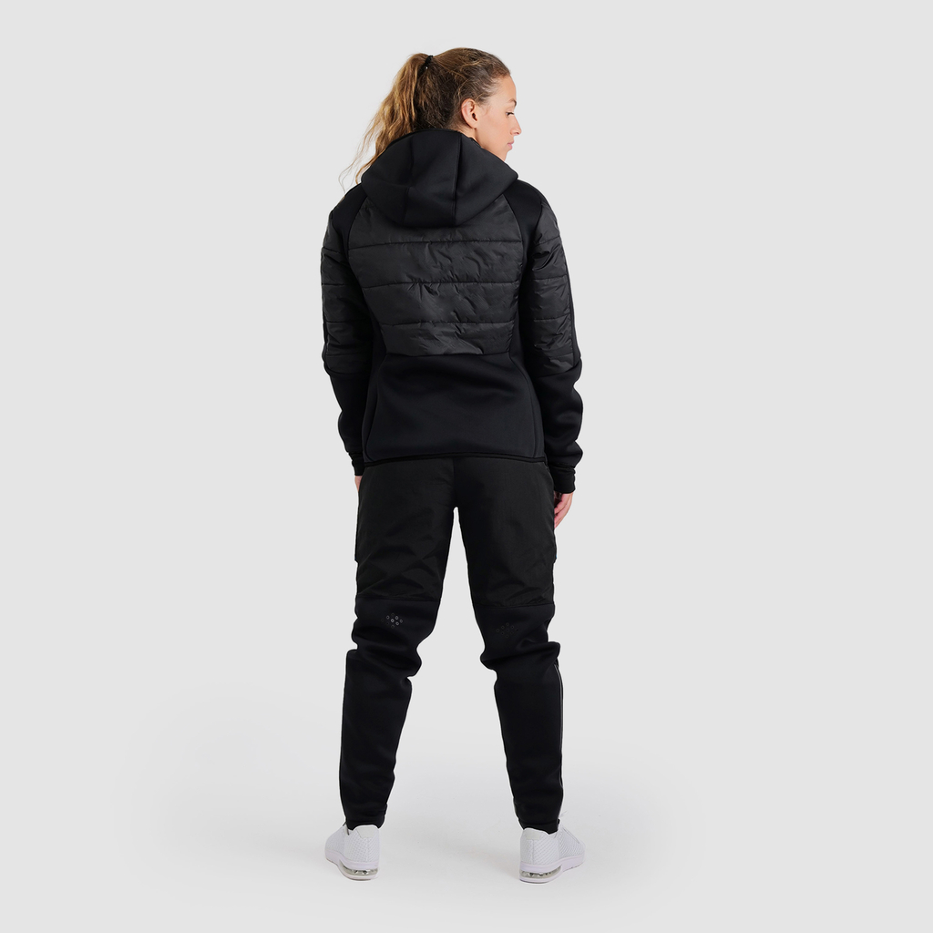 Arena Team Hooded F/Z Half-Quilted Jacket in SCHWARZ