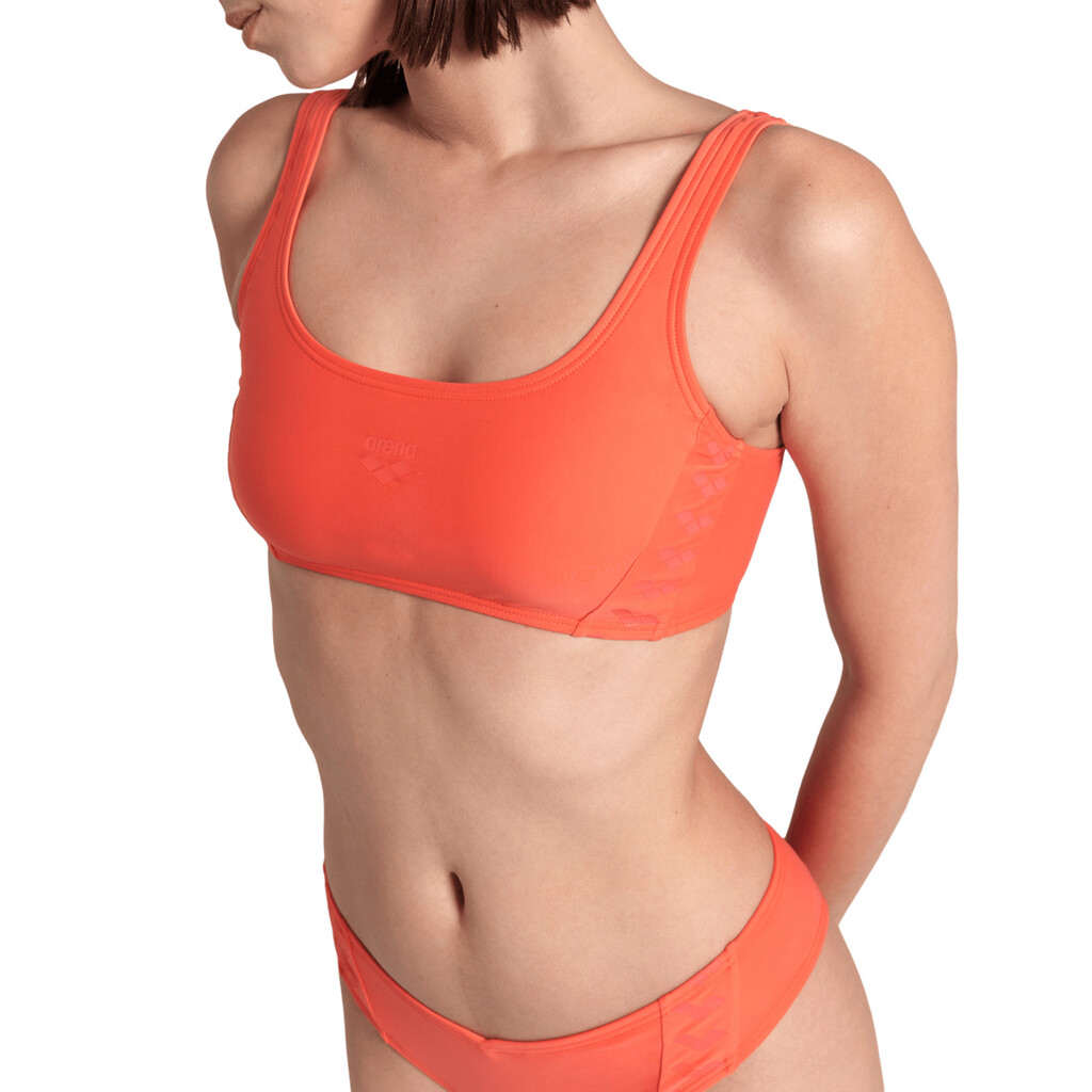 Arena - W Arena Team Stripe Bikini Bralette - calypso coral