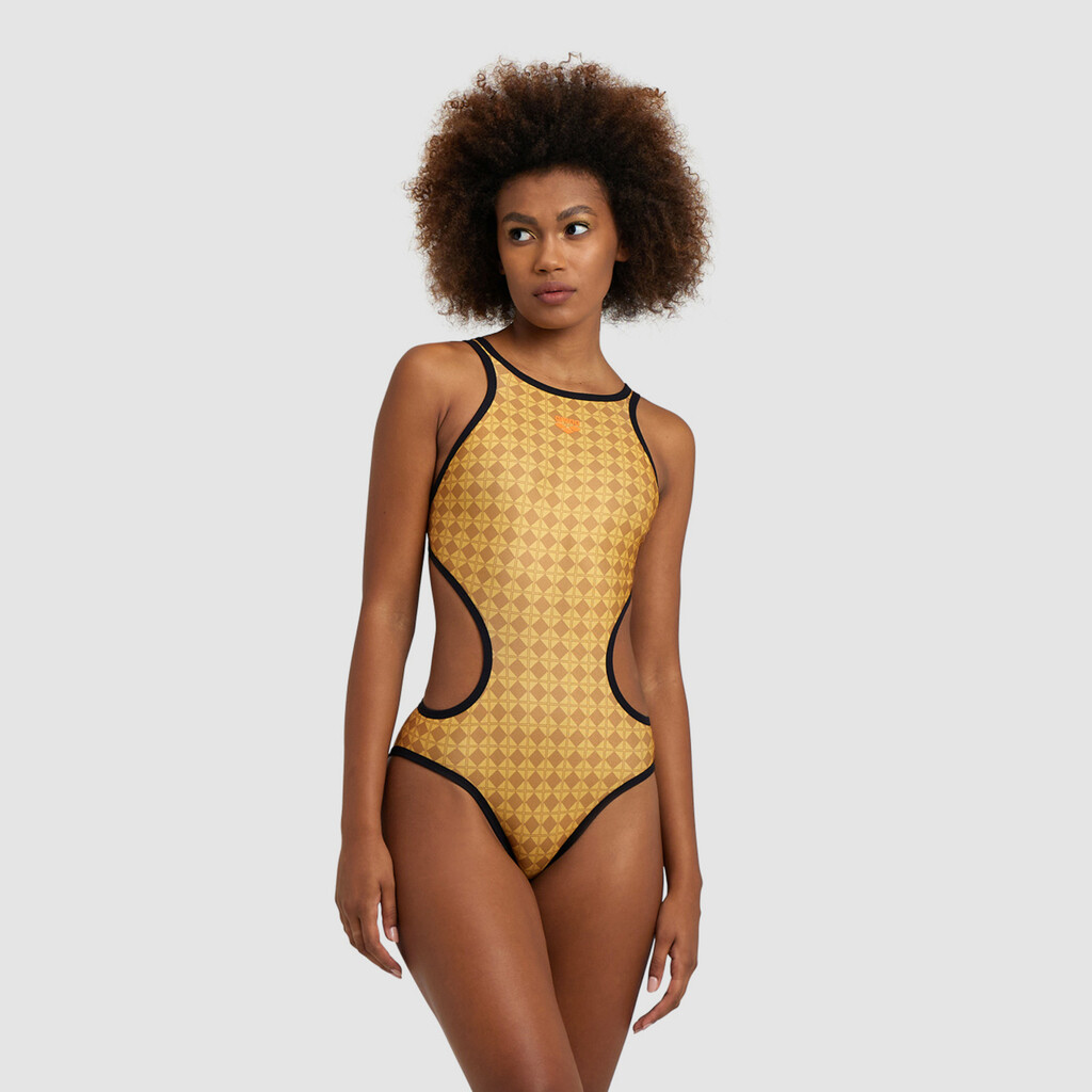 Arena - W Arena 50th Gold Swimsuit Tech One Back - gold multi/black