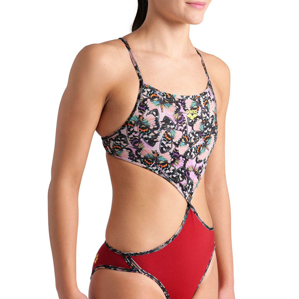 Arena - W Rule Breaker Swimsuit Twist'N'Mix R - red onion/multi