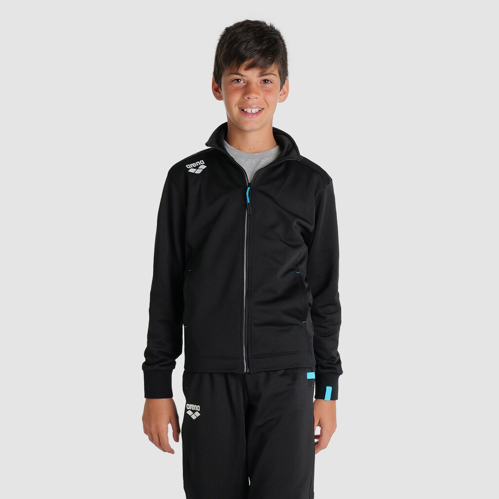 Arena - Jr Team Jacket Panel Knitted Poly - black