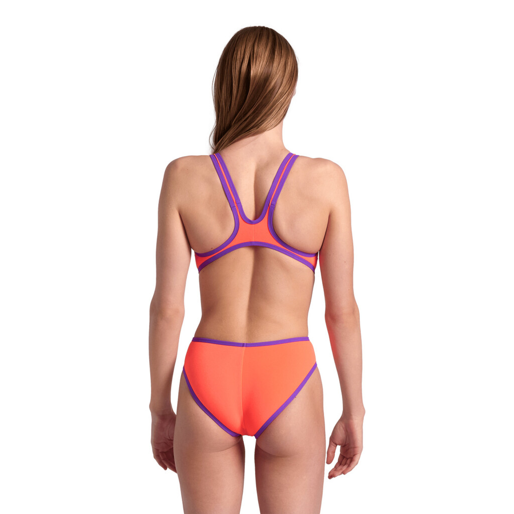 Arena - W Arena One Biglogo One Piece - bright coral/purple