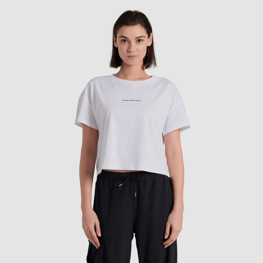 Arena - W Arena Crop Tee Printed - white