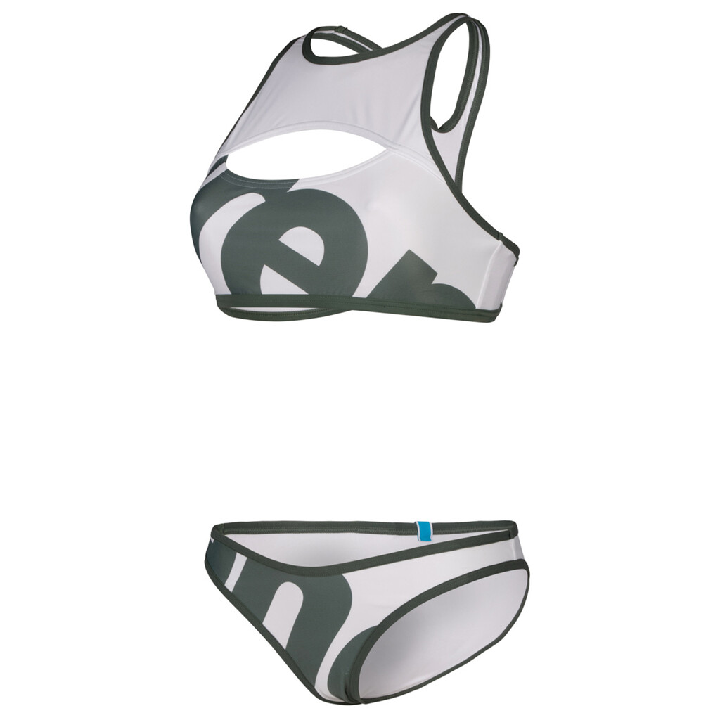 Arena - W Arena Logo Brassiere Bikini Racer Back - sage multi/white/sage