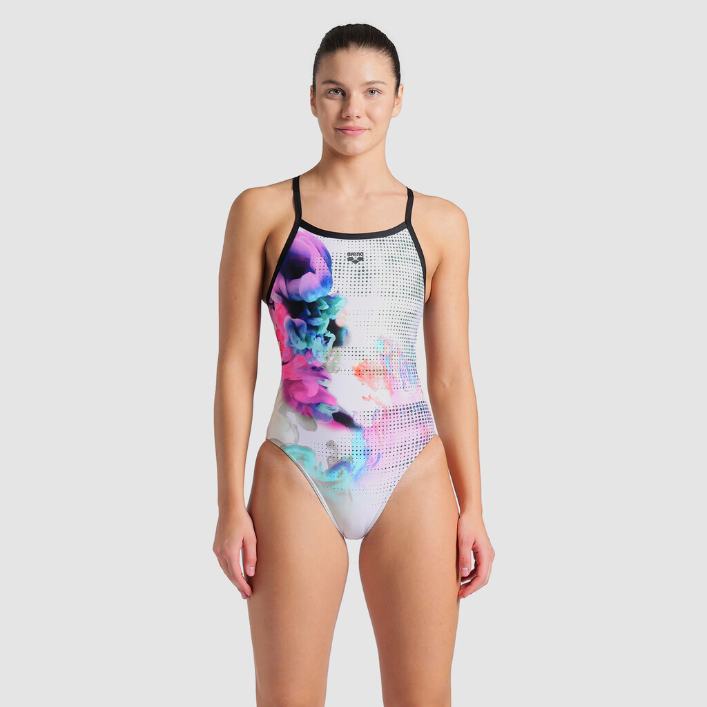 Arena - W Arena Airbrush Swimsuit Challenge Back - black/white/multi