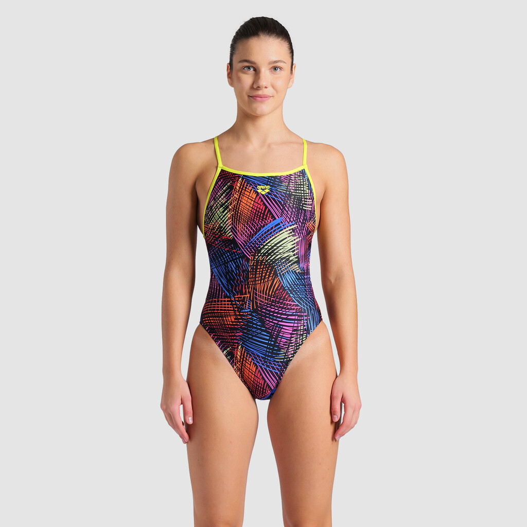 Arena - W Arena Energy Swimsuit Booster Back - soft green/black multi