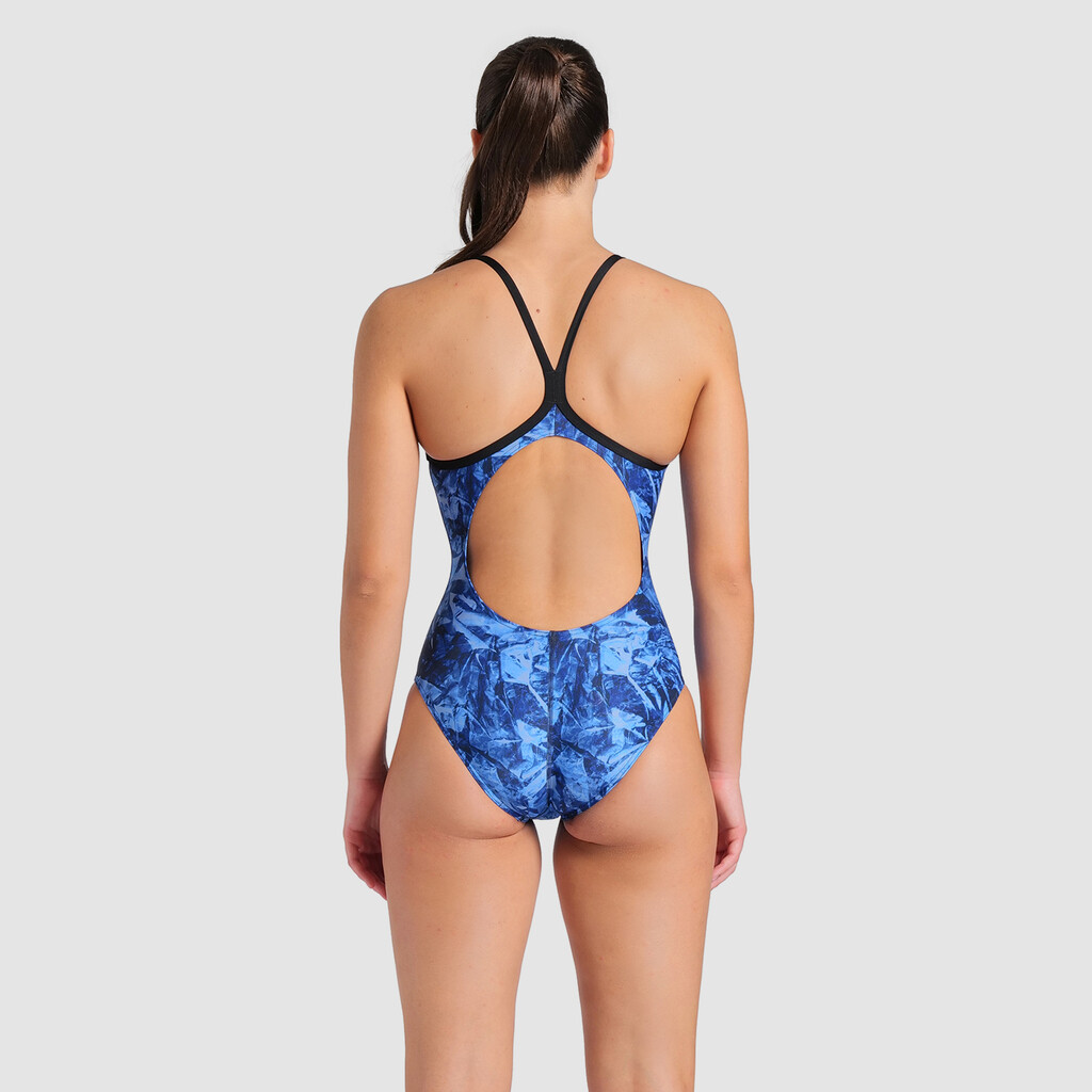 Arena - W Arena Team Crackle Swimsuit Lightdrop Back - black/team royal