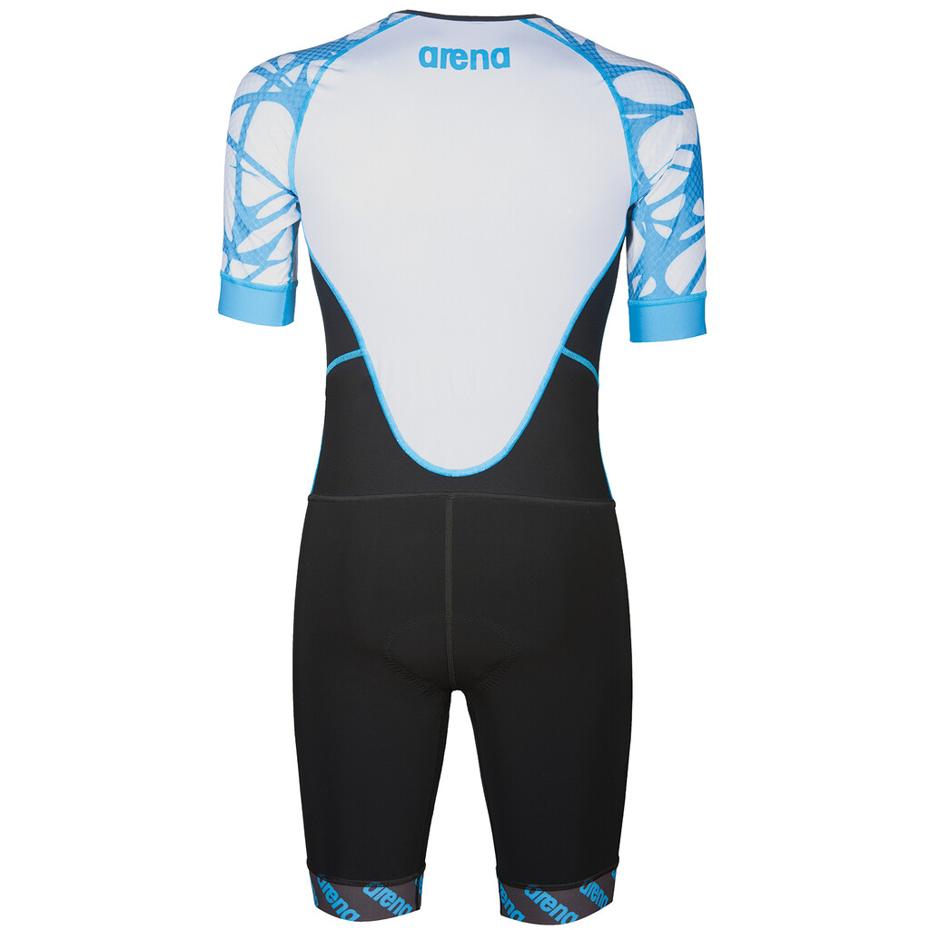 Arena - M Trisuit St Aero Front Zip - black/white/aqua blue