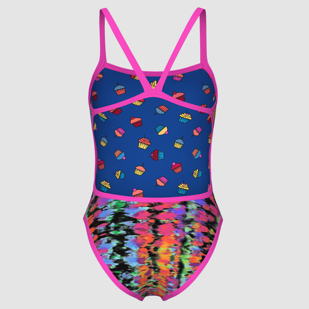 Arena - W Arena Reversible Swimsuit Challenge Back - royal multi/shocking pink