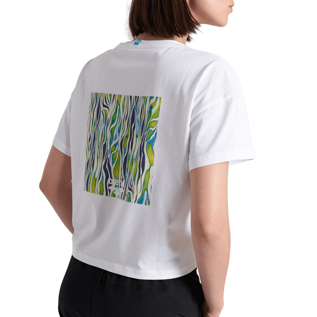 Arena - W Arena Crop Tee Printed - white