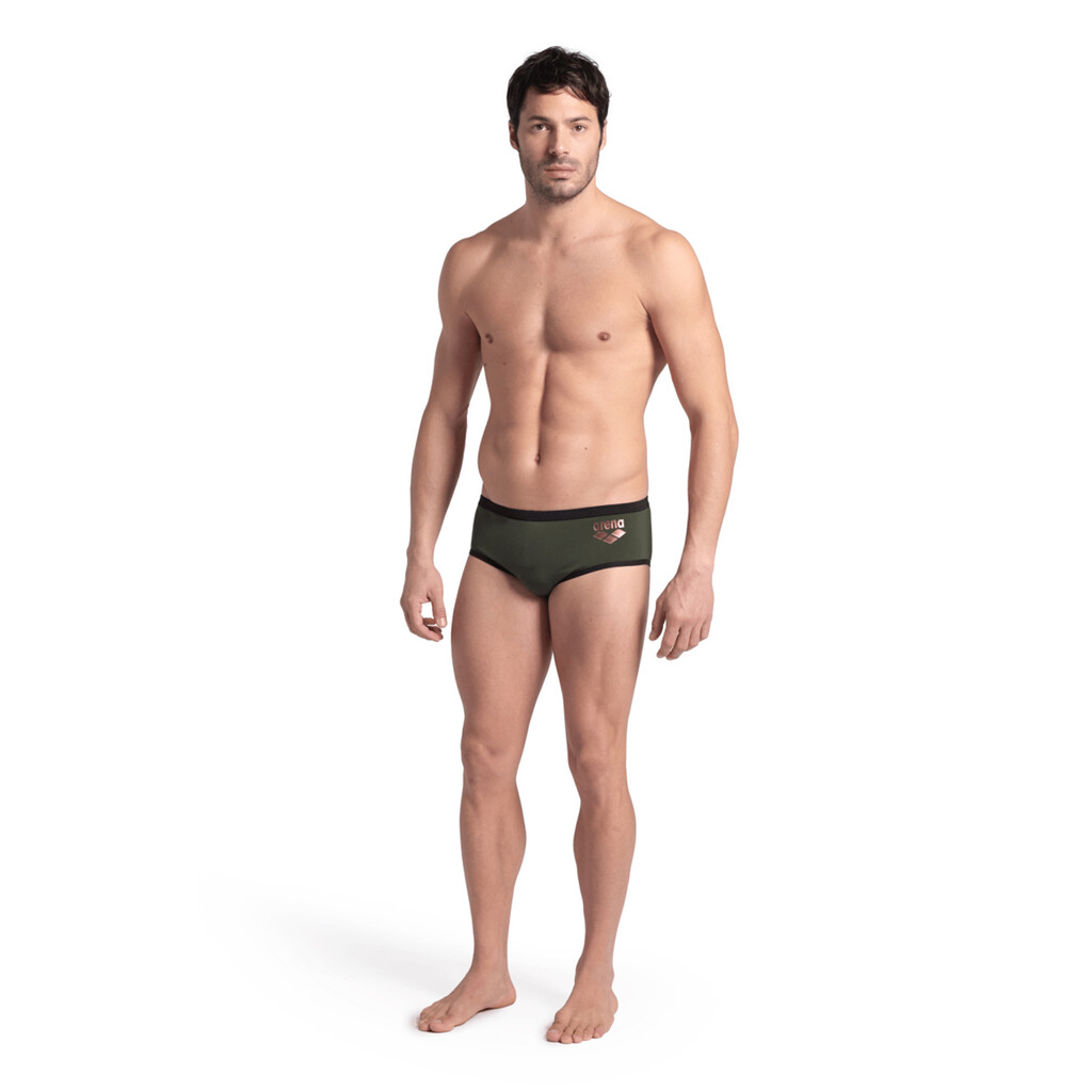 Arena - M Arena One 12Cm Swim Briefs Big Logo - dark sage