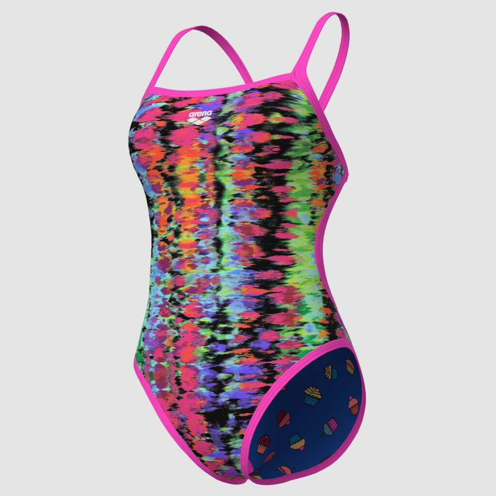 Arena - W Arena Reversible Swimsuit Challenge Back - royal multi/shocking pink